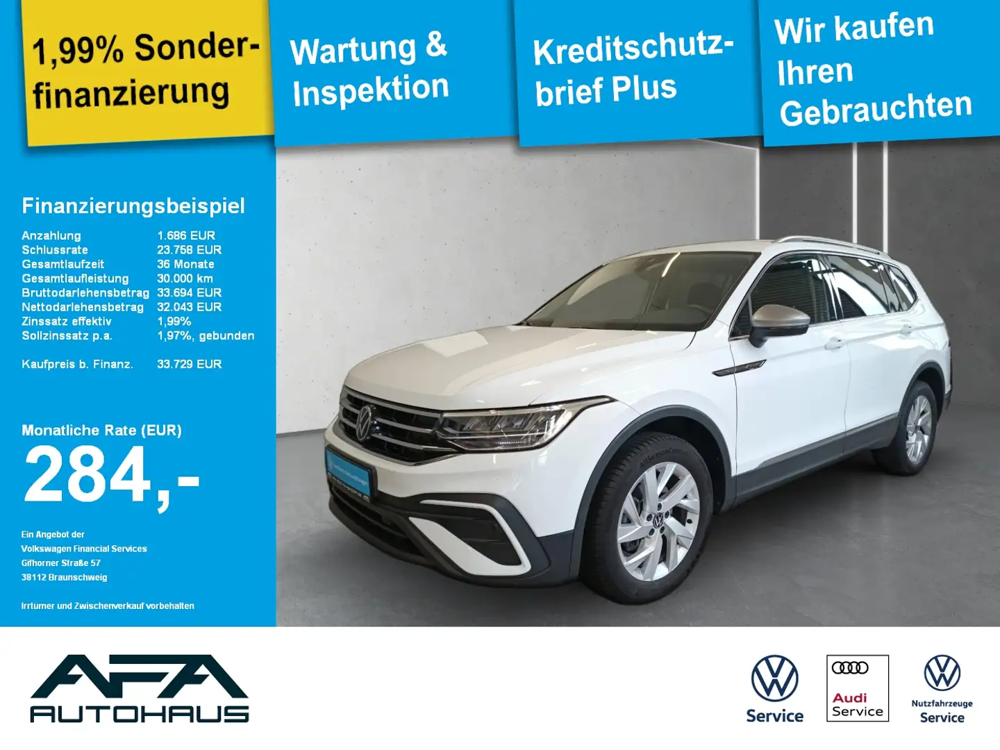 Volkswagen Tiguan Allspace 1.5 TSI DSG 7Sitze*AHK*Navi*LED Weiß - 1