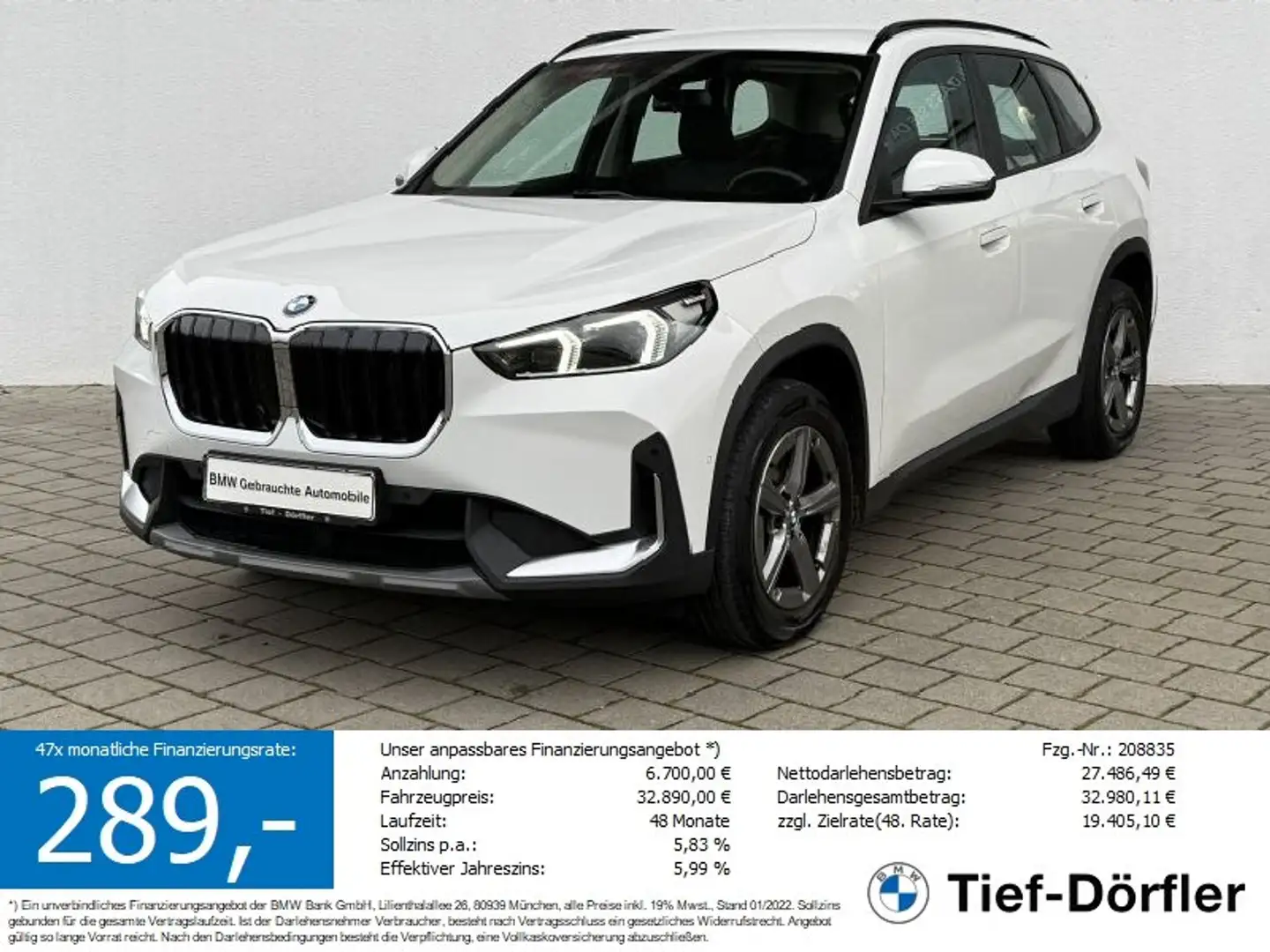 BMW X1 sDrive18i DKG AdapLED/K-ZUG/SH/DAB/CAM/ALARM Weiß - 1