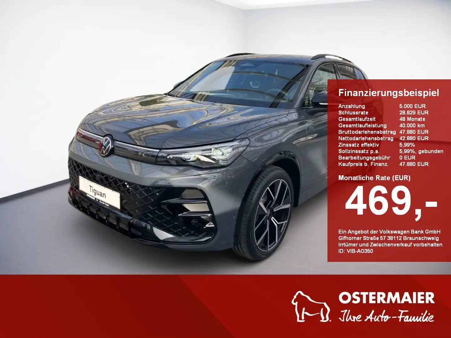 Volkswagen Tiguan R-Line 2.0 TDI DSG IQ.LIGHT.AHK.HuD.NAVI Grau - 1