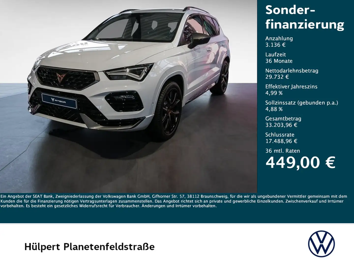 CUPRA Ateca 2.0 4X4 LEDER AHK 360CAM ACC LM19 E-KLAPPE Weiß - 1