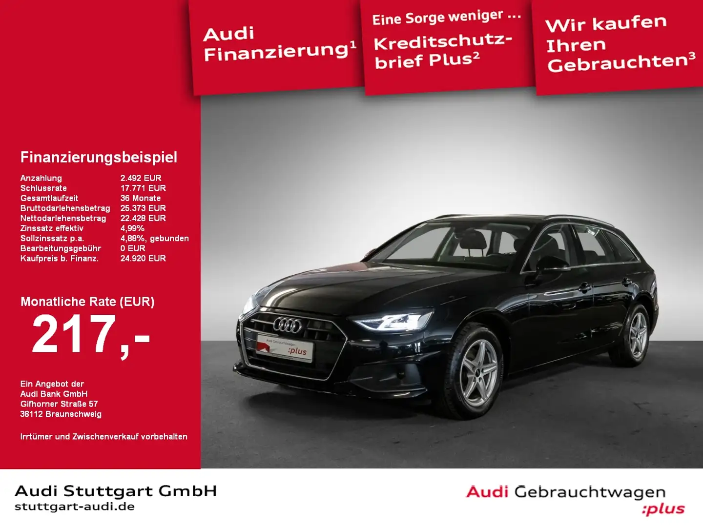 Audi A4 Avant 35 TDI Stadt Parken Tour Standheizung Schwarz - 1