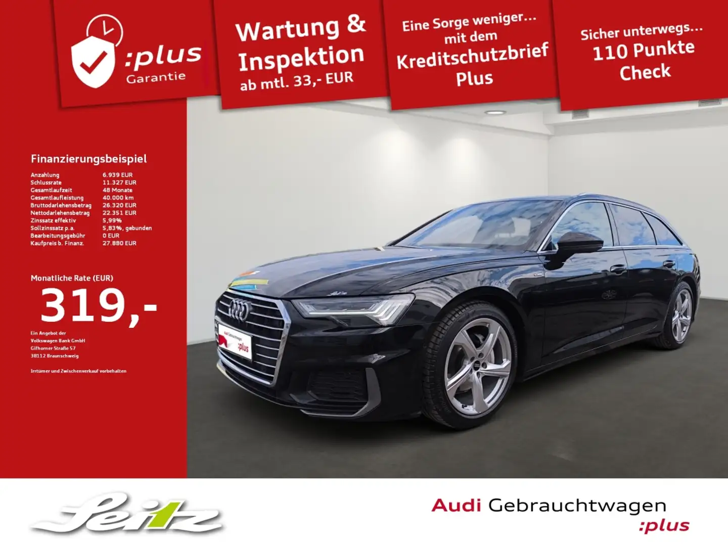 Audi A6 Avant 40 TDI sport *MATRIX*NAVI*PARKSENSOR* Schwarz - 1