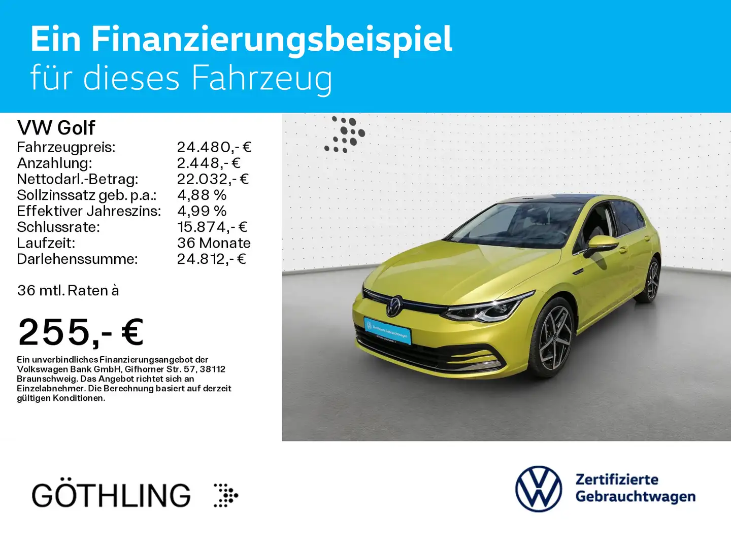 Volkswagen Golf StyleTSI 110 kW*AHK*NAVI*KAM*MATRIX*KOMFORT Giallo - 2