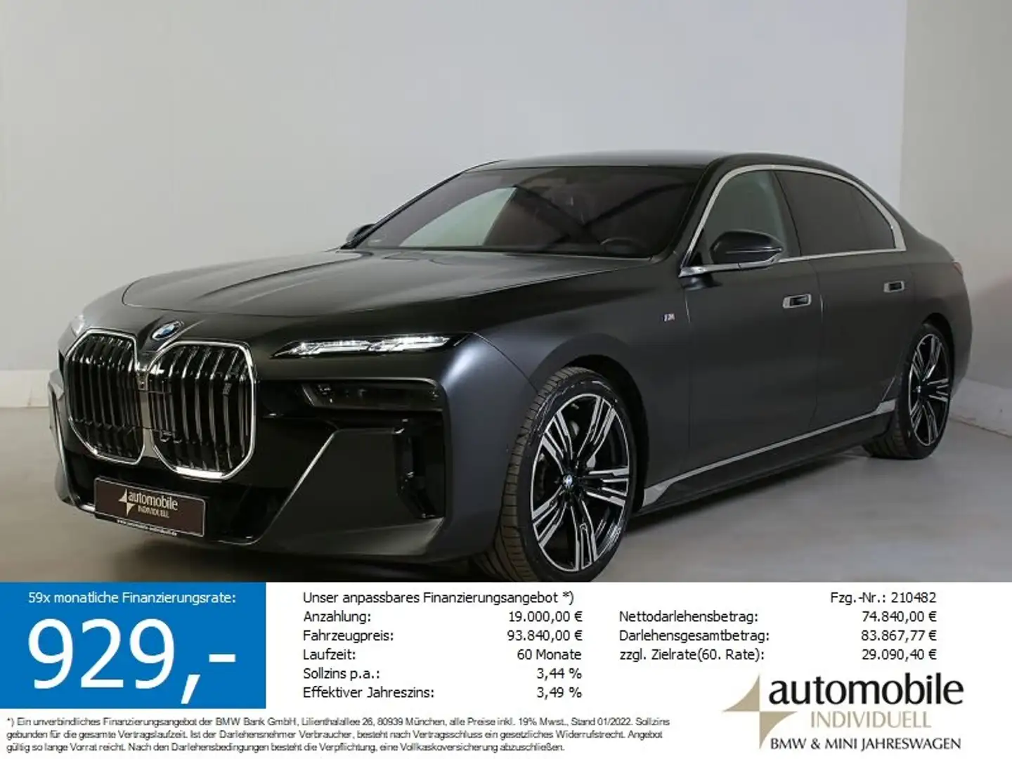 BMW i7 xDr 60 M Sport Fondentertain Panor. AHK B&W Grau - 1