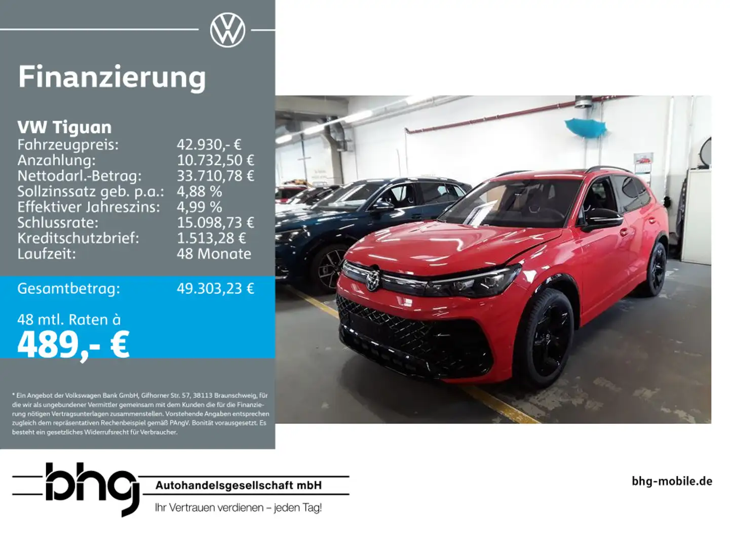 Volkswagen Tiguan 1.5 eTSI DSG R-Line BlackStyle AHK Traile Rot - 1