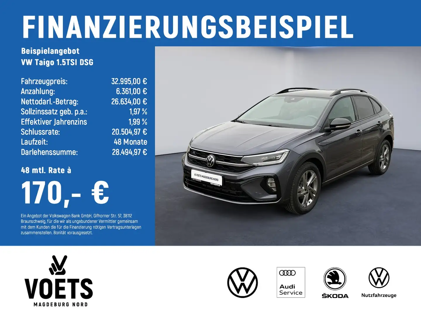 Volkswagen Taigo 1.5TSI DSG R-Line LED+NAVI+AHK+ACC+DAB+ Grau - 2