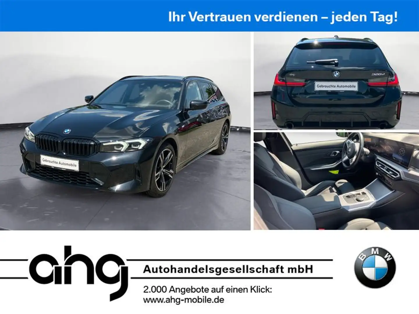 BMW 320 d Touring M Sport Navi Klima PDC HiFi AHK Spo Noir - 1