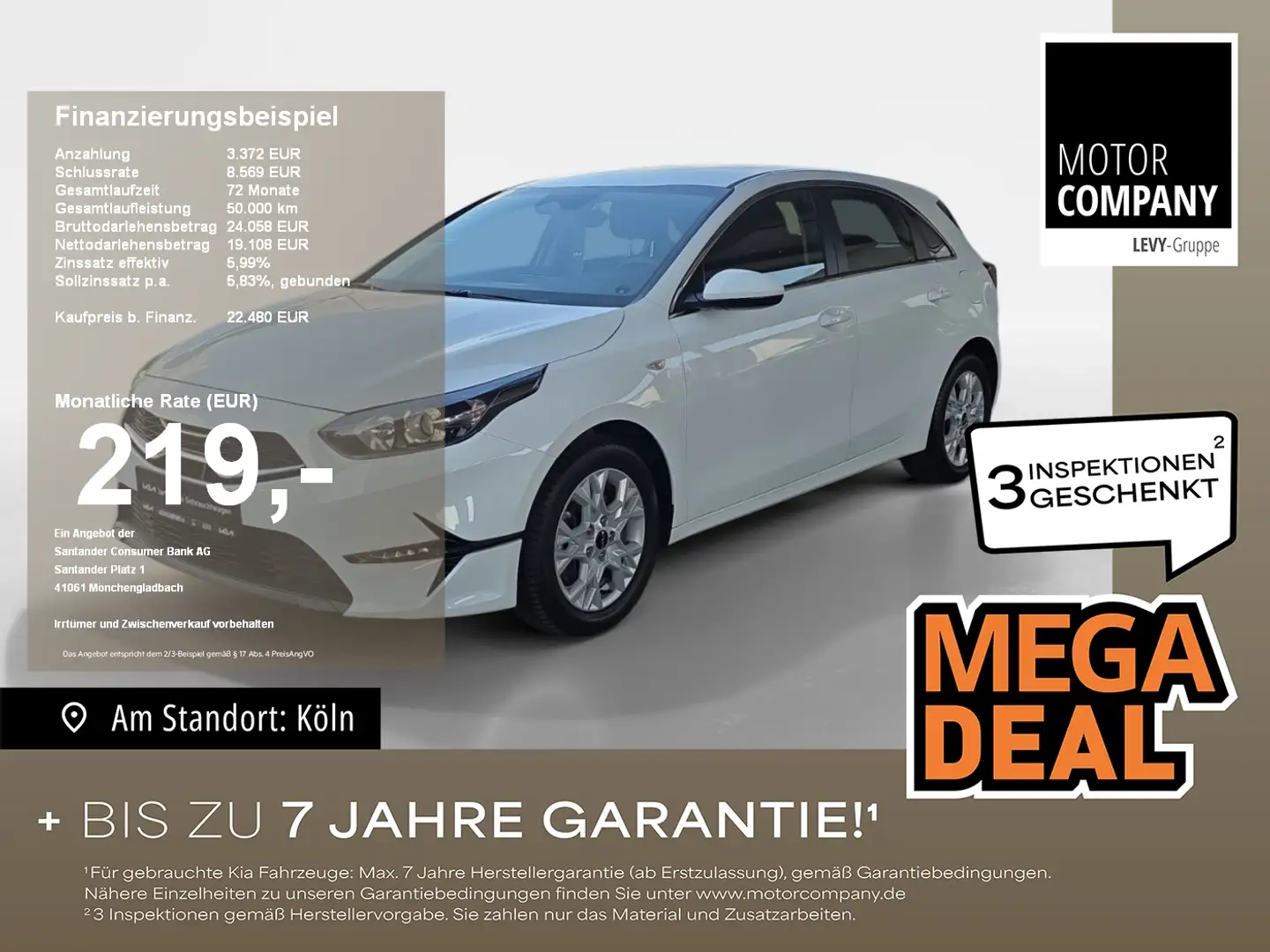 Kia Ceed / cee'd Ceed 1.5 T-GDI Vision MY25+DCT+Navi+R.Kam+Komfort Weiß - 1