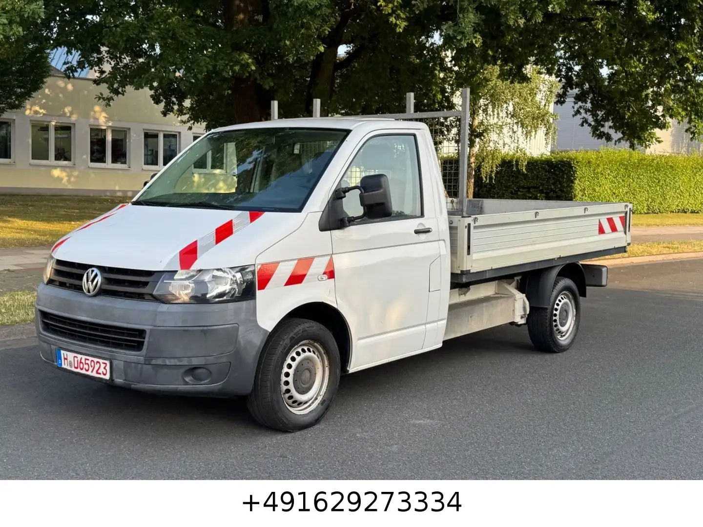 Volkswagen T5 Transporter Pritsche Tieflader TÜV NEU Weiß - 1