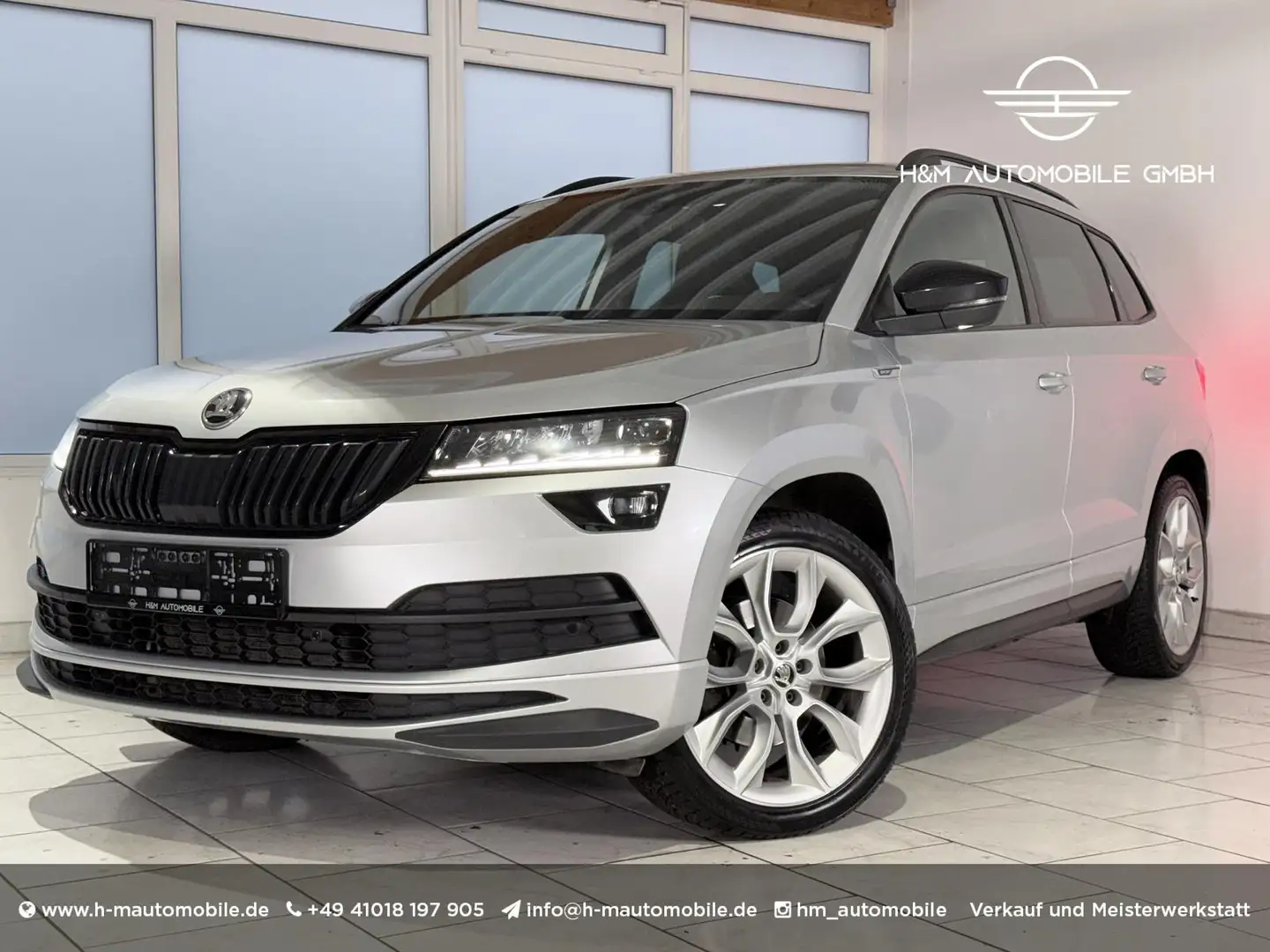 Skoda Karoq Sportline 4x4-CarPlay/AHK/LED Argent - 1