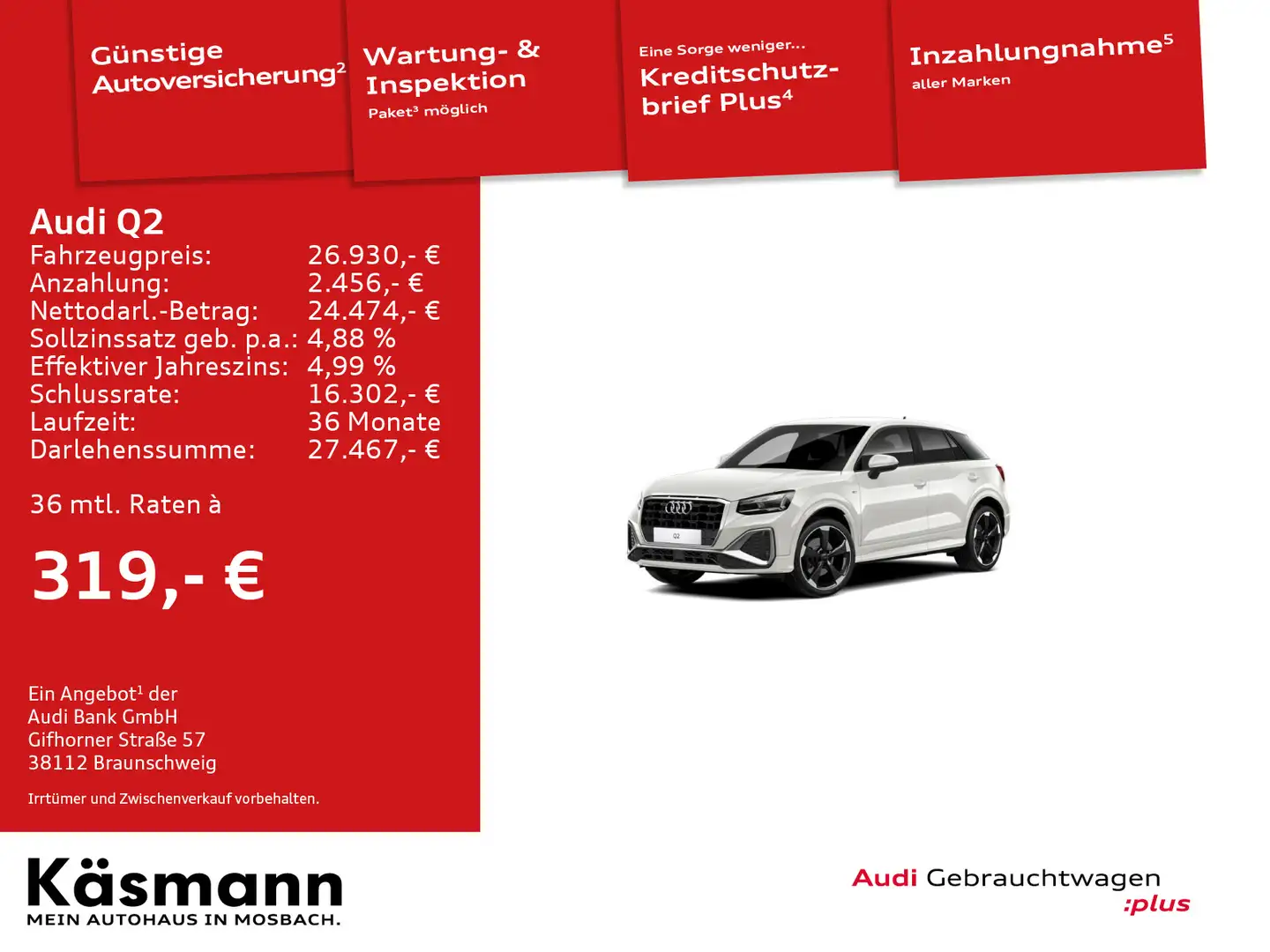 Audi Q2 S line 35TFSI 2xS line MATRIX NAV KAM VIRT Weiß - 1