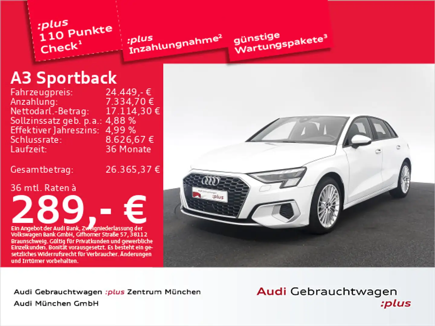 Audi A3 35 TFSI advanced Navi+/ACC/Virtual Weiß - 1