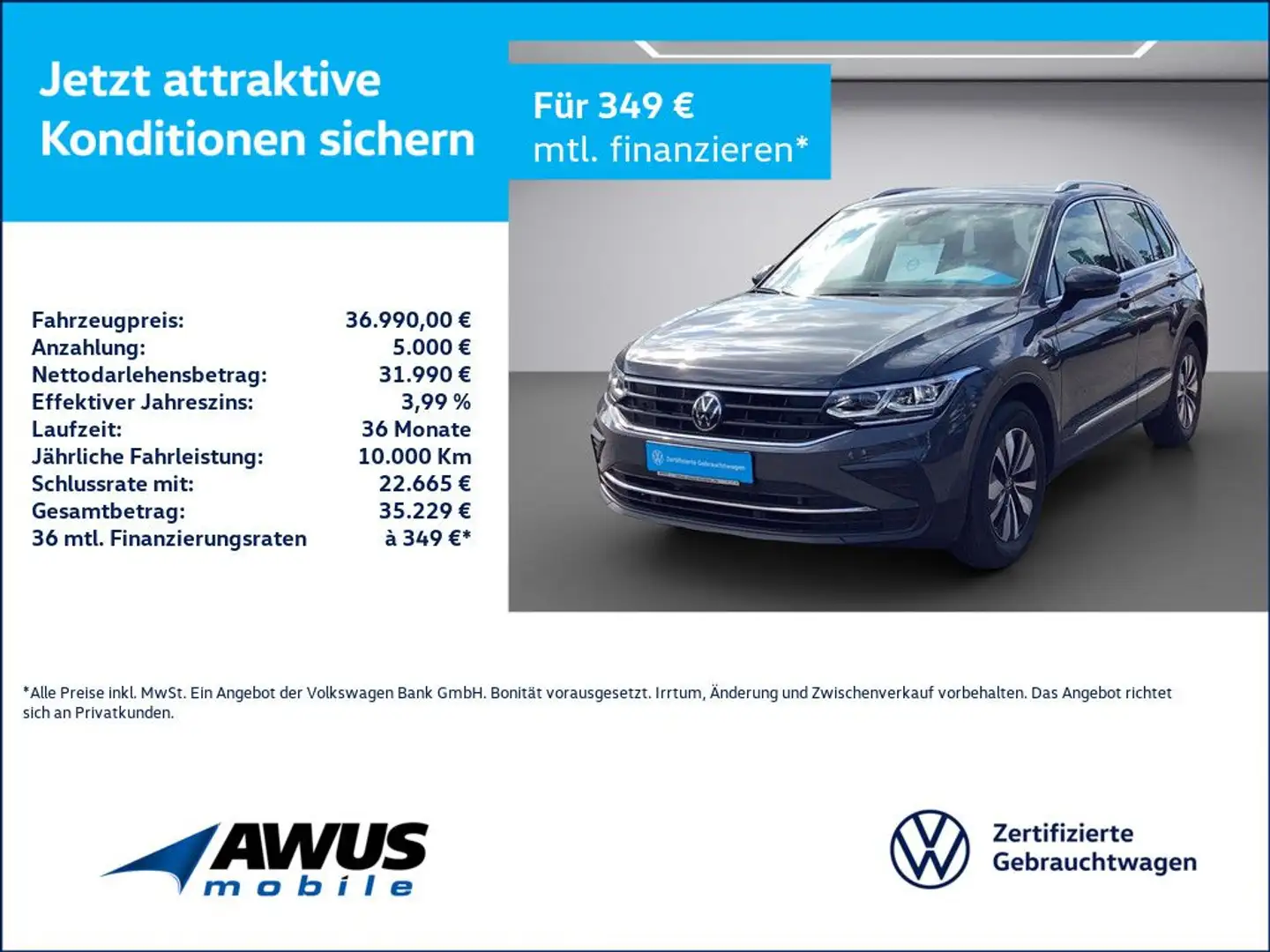 Volkswagen Tiguan 1.5TSI DSG Move AHK Grau - 1