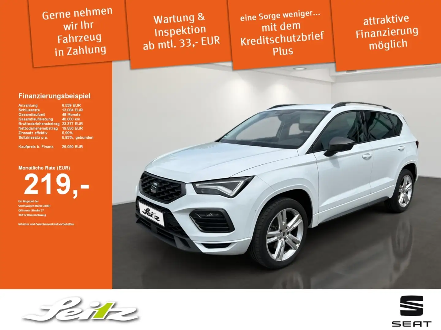 SEAT Ateca 2.0 TDI FR *BEATS*LED*KAMERA* Alb - 1