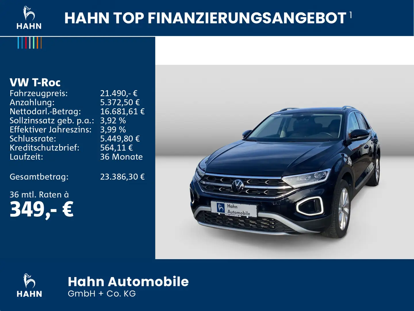Volkswagen T-Roc 1.0TSI Style ACC LED Navi Einparkh Sitzhzg Schwarz - 2