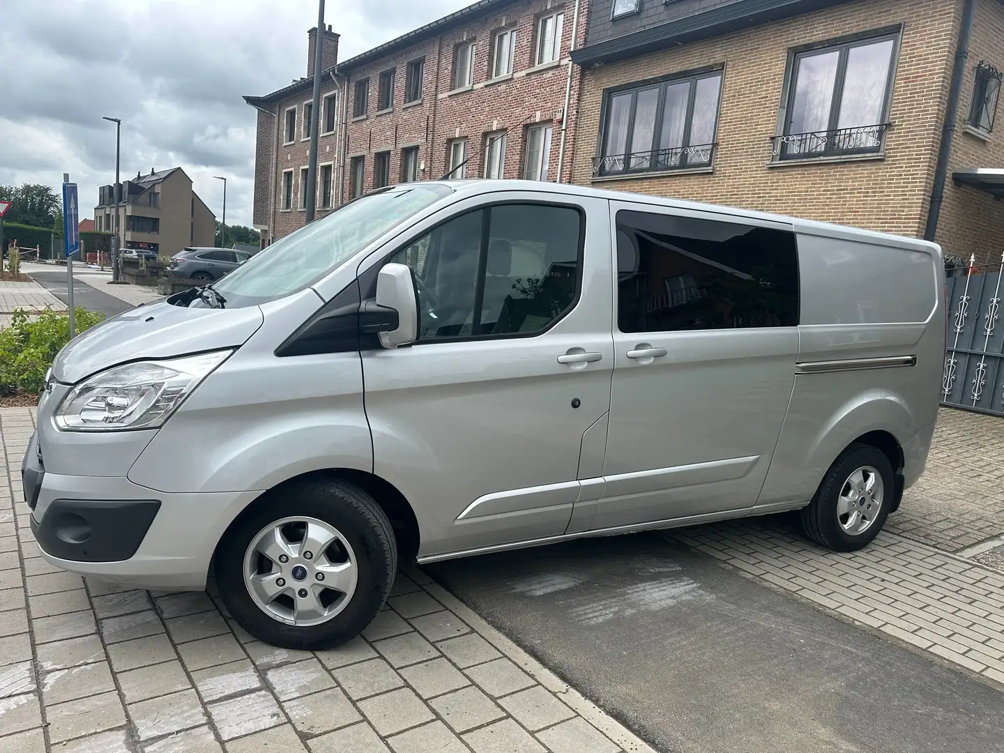 Ford Transit Custom Lang Chassi*Double Cabine*Navi Camera*Tva BTW18595 Argent - 1
