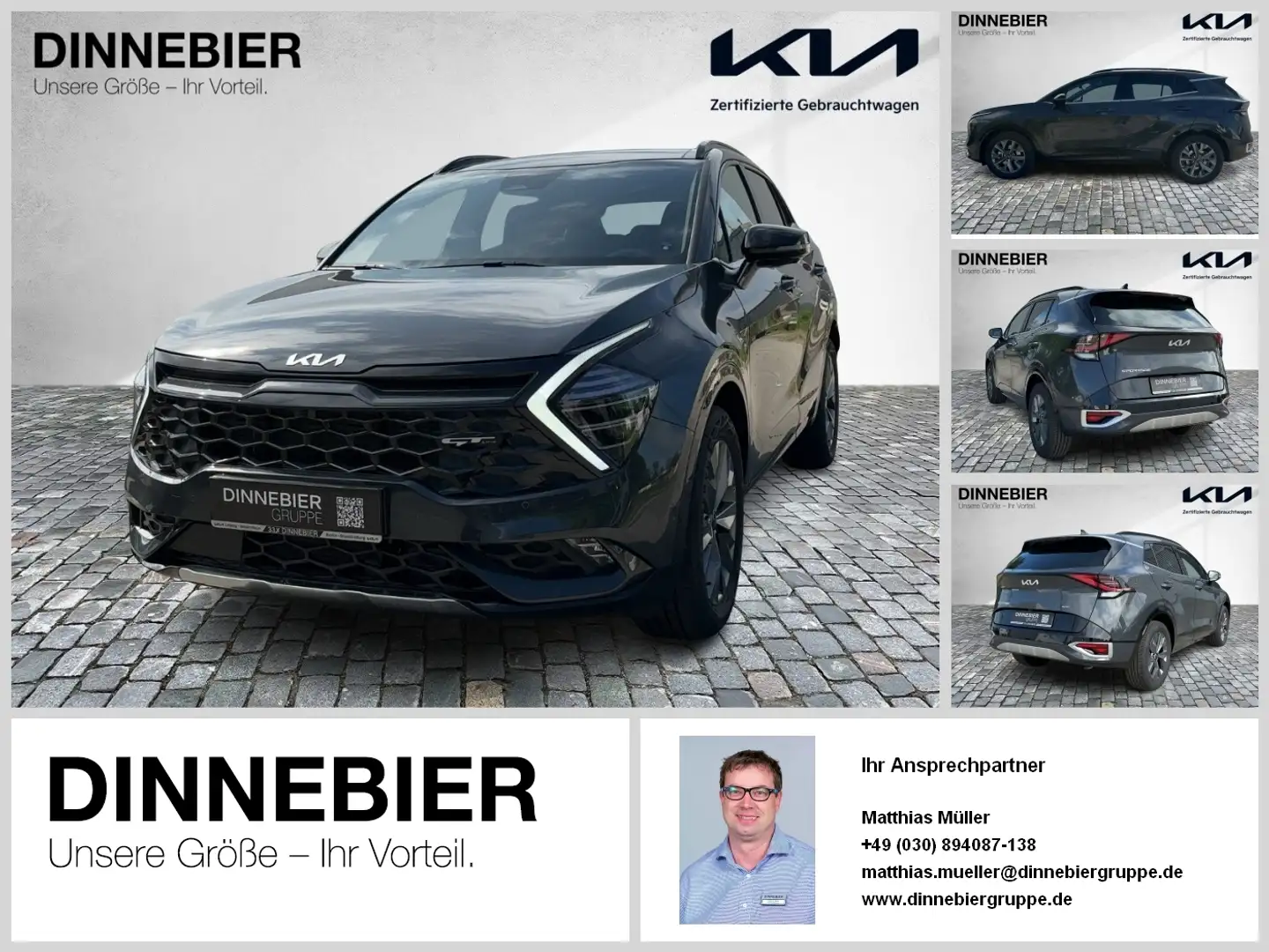 Kia Sportage GT-Line HEV AWD+Glasdach+360°+LED Grijs - 1