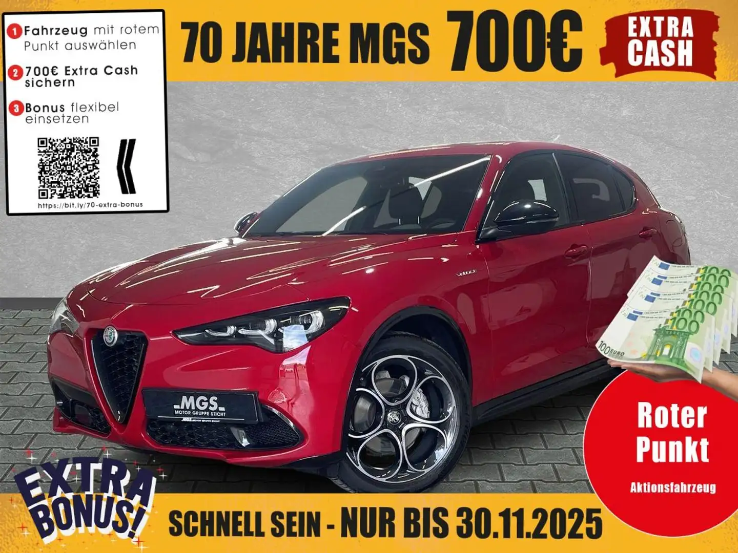 Alfa Romeo Stelvio Veloce Q4 2.2 JTDM KAT NAVI #S&S #SHZ Rouge - 1