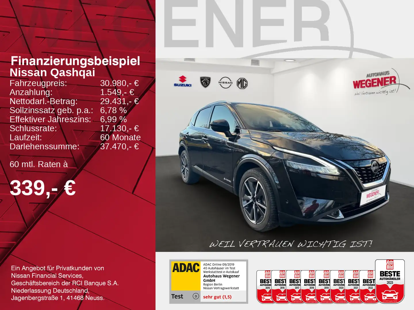 Nissan Qashqai QASHQAI MY22 1.5 VC-T e-POWER LED NAVI WINTER Schwarz - 2
