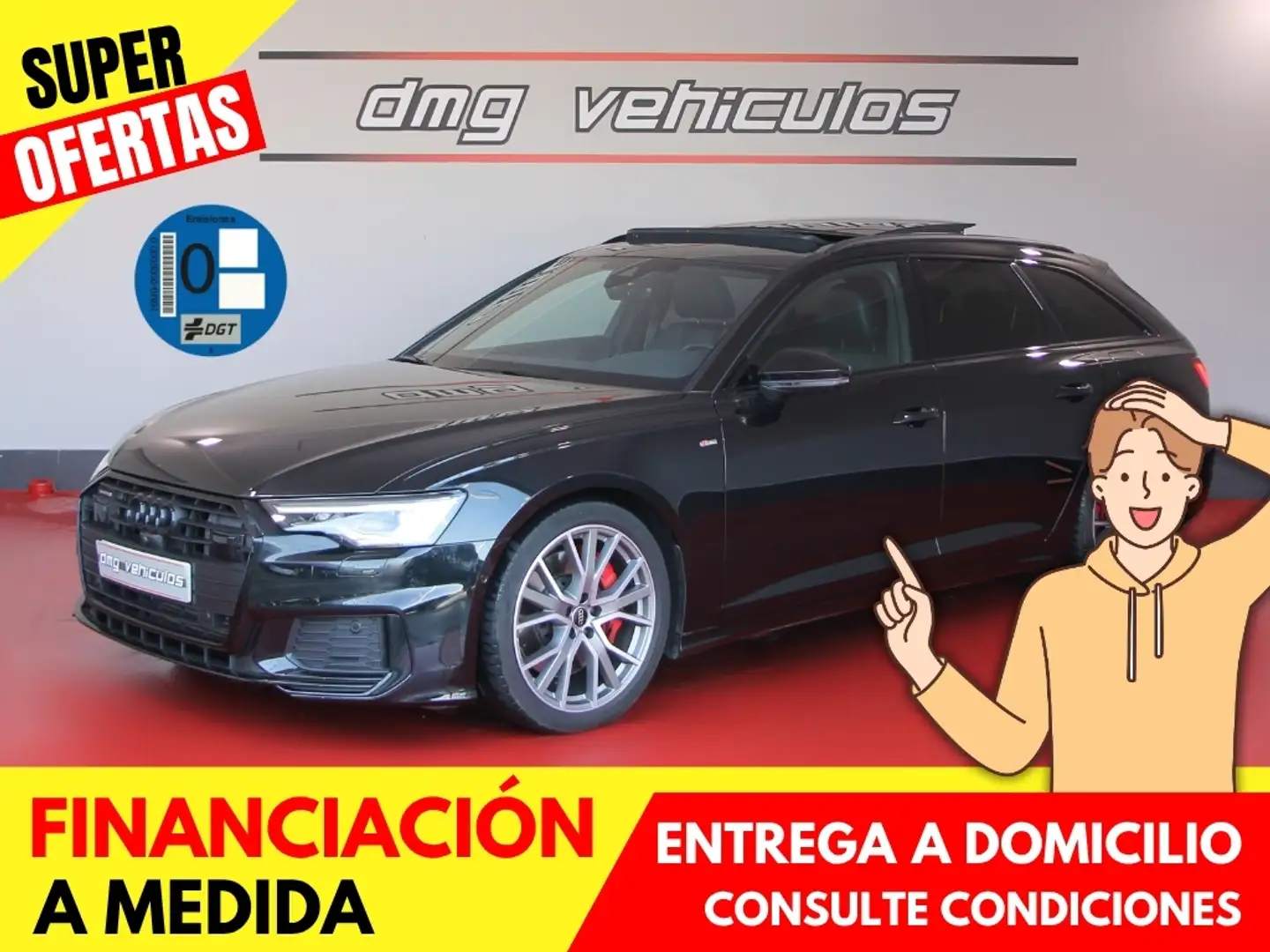 Audi A6 Avant 55 TFSIe quattro-ultra Black line S tronic Noir - 1
