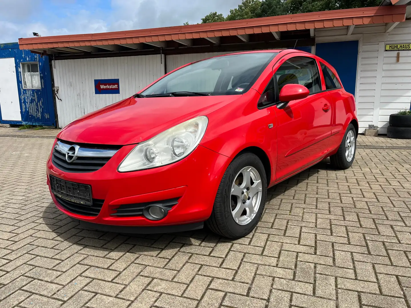 Opel Corsa 1.2i 16V, 80 PS, HU neu, Aluräder, Top-Zust. Червоний - 1