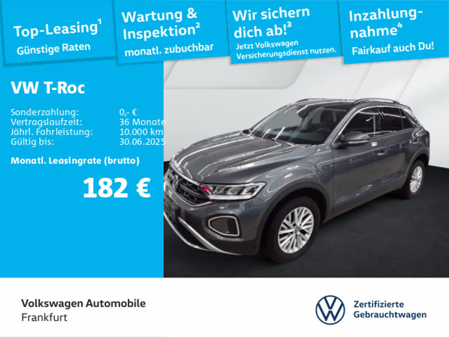 Volkswagen T-Roc 1.0 TSI Life Navi LED LaneAssist ParkAssis Grau - 1
