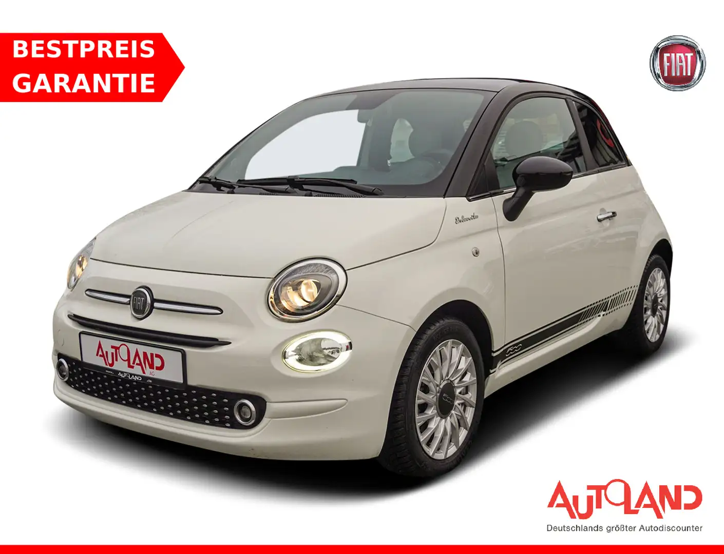 Fiat 500 1.0 M-Hybrid Dolcevita Panorama Teilleder Blanc - 1