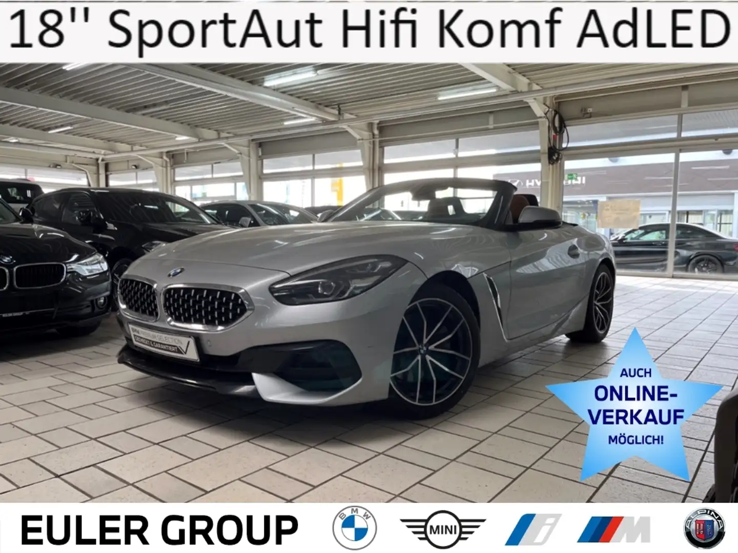 BMW Z4 20i Sport Line 18'' SportAut Hifi Leder Komf AdLED Stříbrná - 1