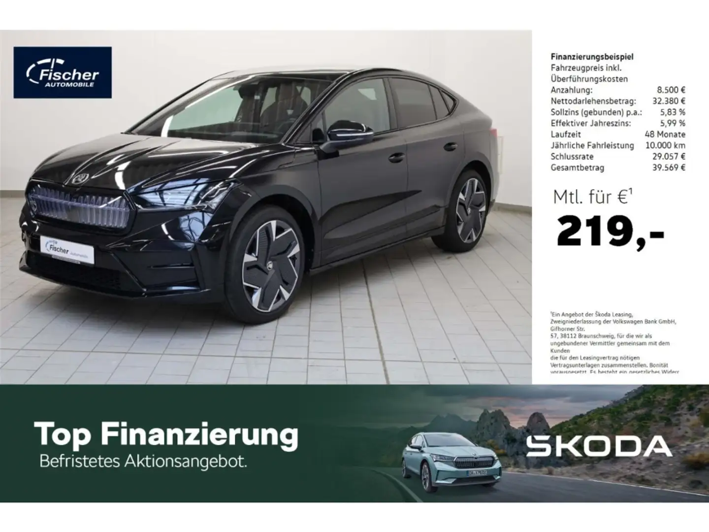 Skoda Enyaq Coupe RS 4x4 82 kWh W-Pumpe/P-Dach/Matrix Schwarz - 1
