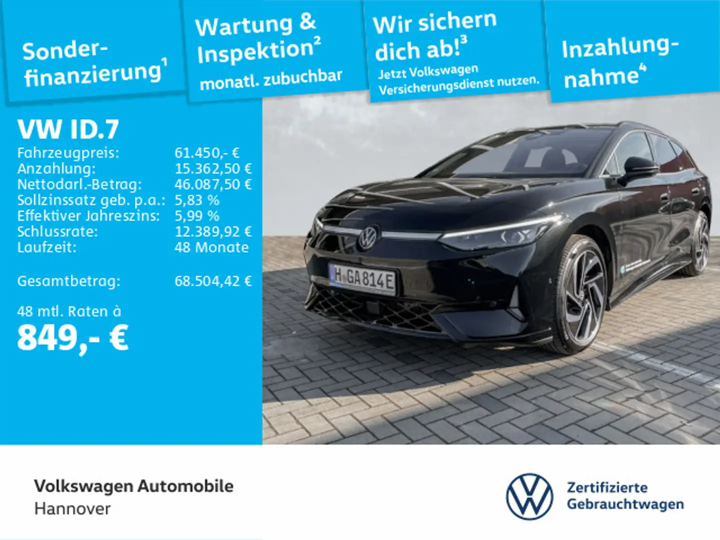 Volkswagen ID.7 Tourer GTX AHK DCC Harman Kardon IQ.LIGHT K Schwarz - 1