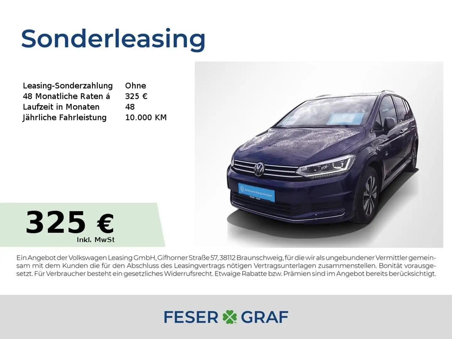 Volkswagen Touran 1.5 TSI Goal DSG 7Si AHK LED Navi Sitzh. Blau - 1