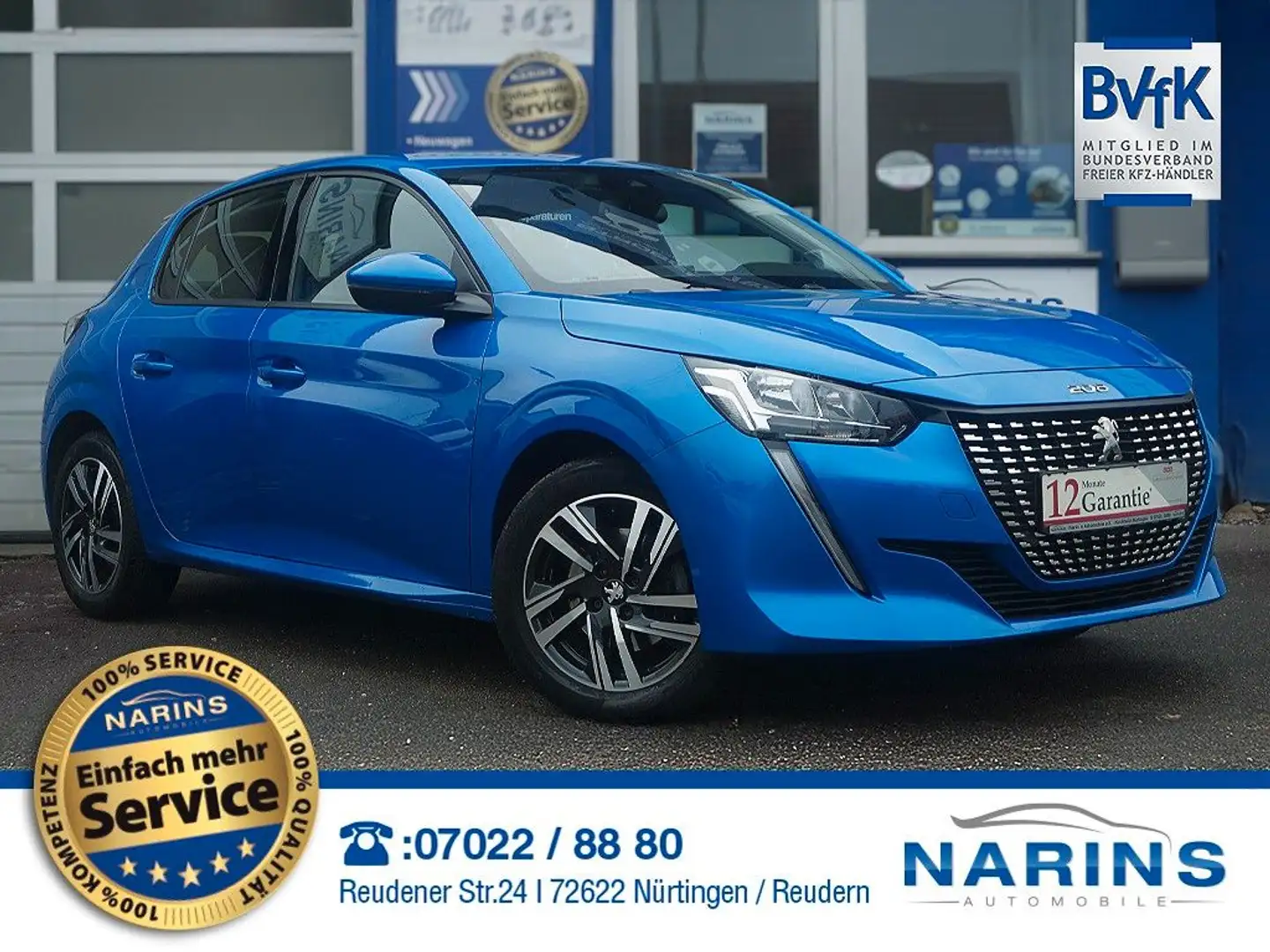 Peugeot 208 Allure LED Kamera Klima Navi Sitzheizung Azul - 1