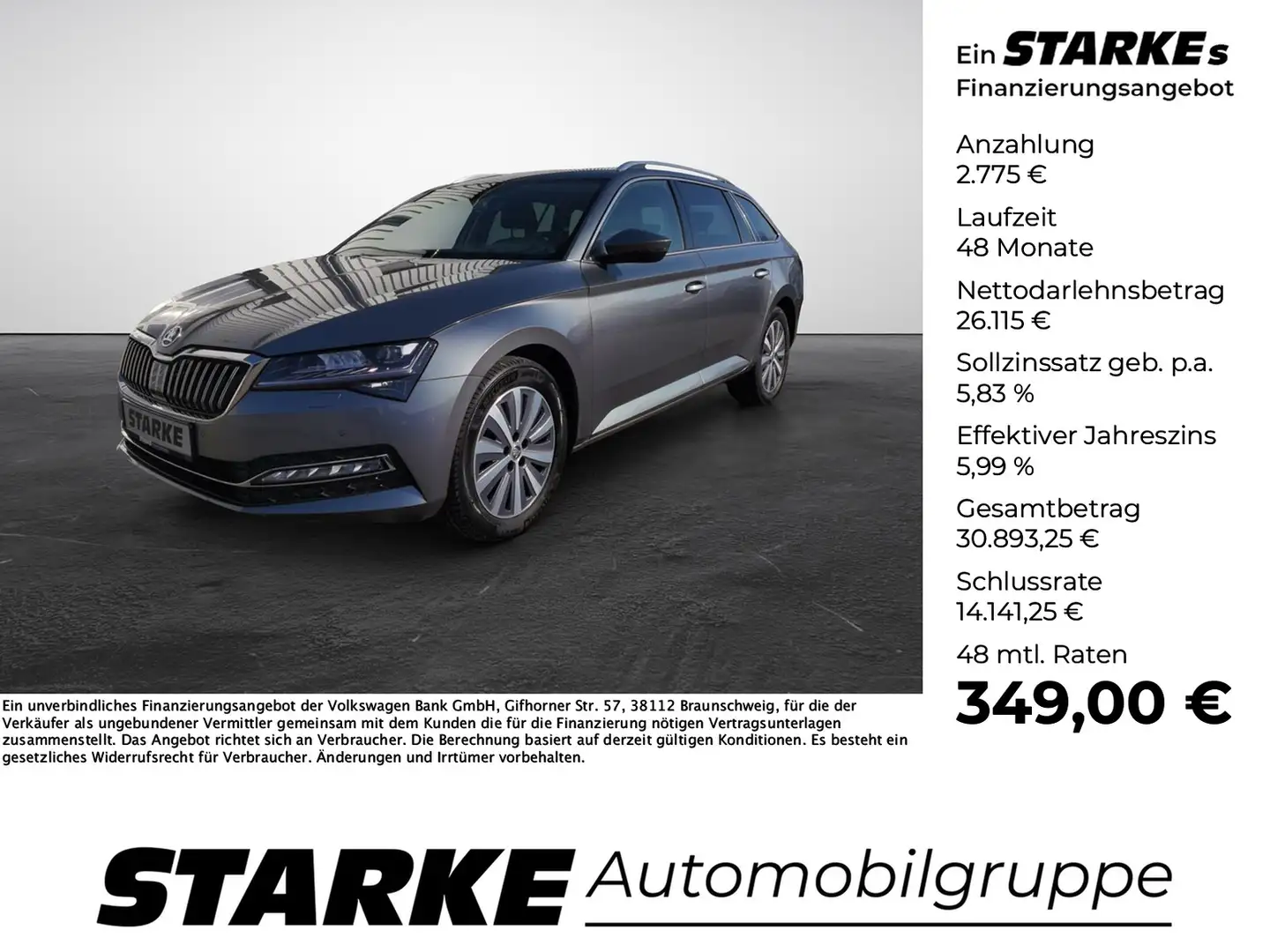 Skoda Superb Combi 2.0 TDI Style Grijs - 1