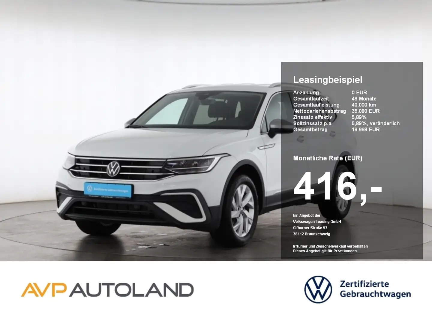 Volkswagen Tiguan Allspace 1.5 TSI DSG Life | AHK | NAVI | Weiß - 1