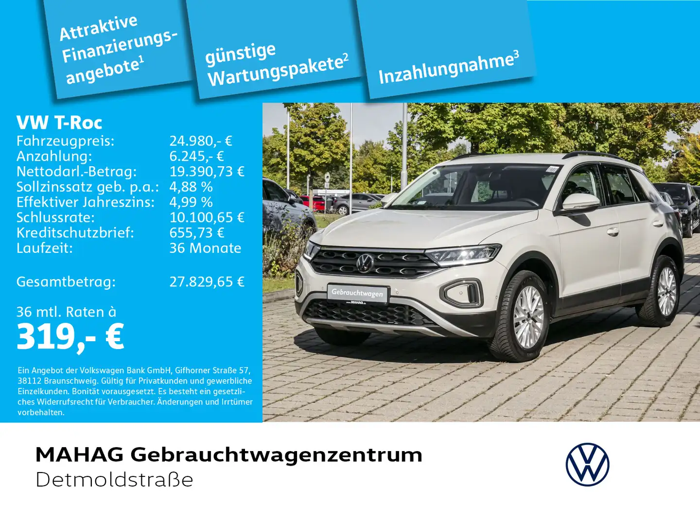 Volkswagen T-Roc T-ROC 1.5 TSI LIFE AHK AppConnect LED ParkAssist Grau - 1