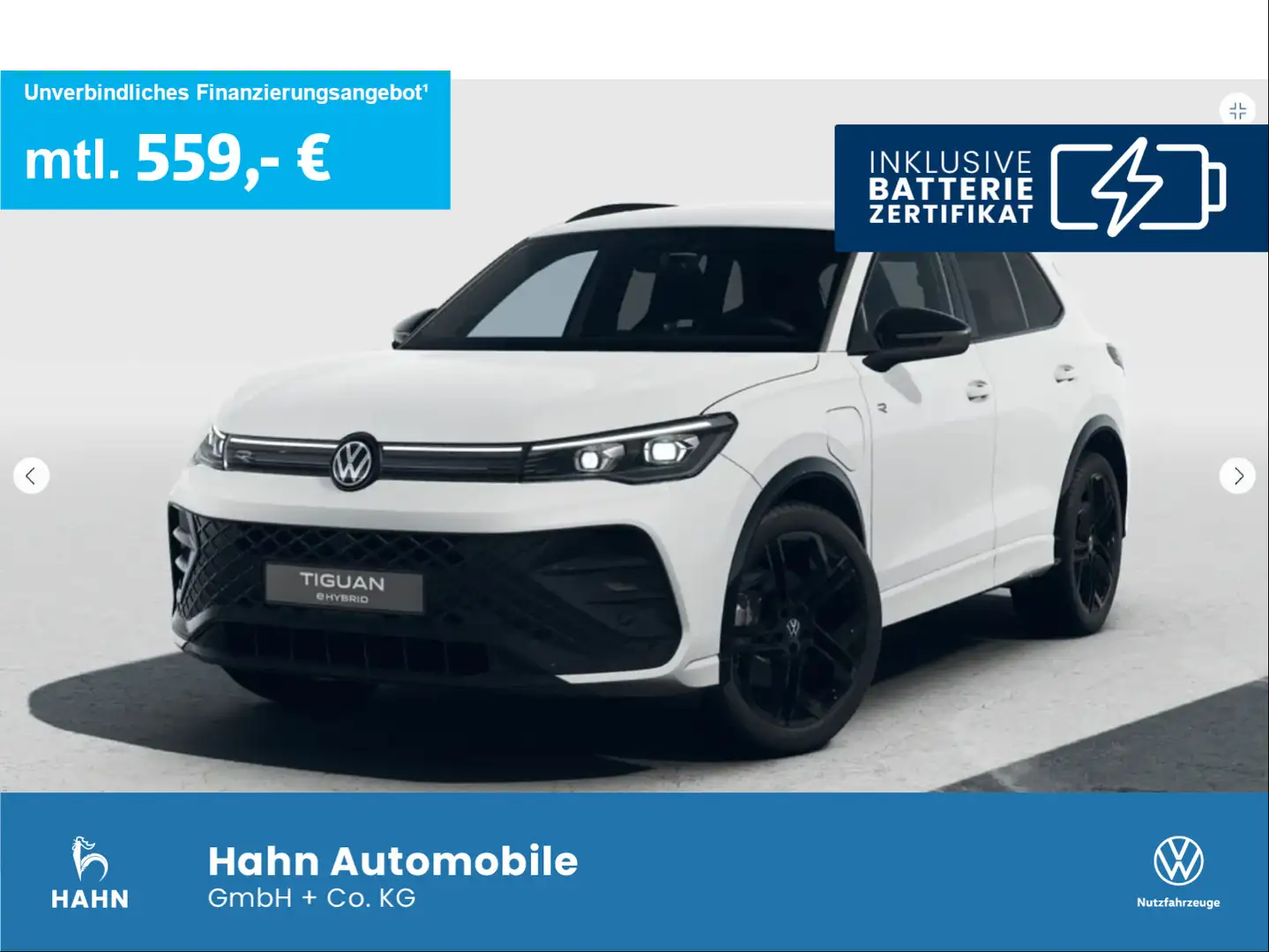 Volkswagen Tiguan R-Line 1,5 l eHybrid OPF 177 PS / 115 PS Weiß - 1