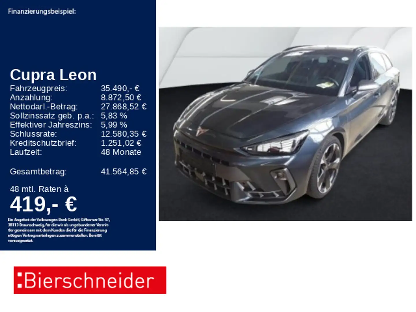 CUPRA Leon SP 1.5 TSI e-Hybrid AHK DINAMICA EDGE GANZJ Grau - 1