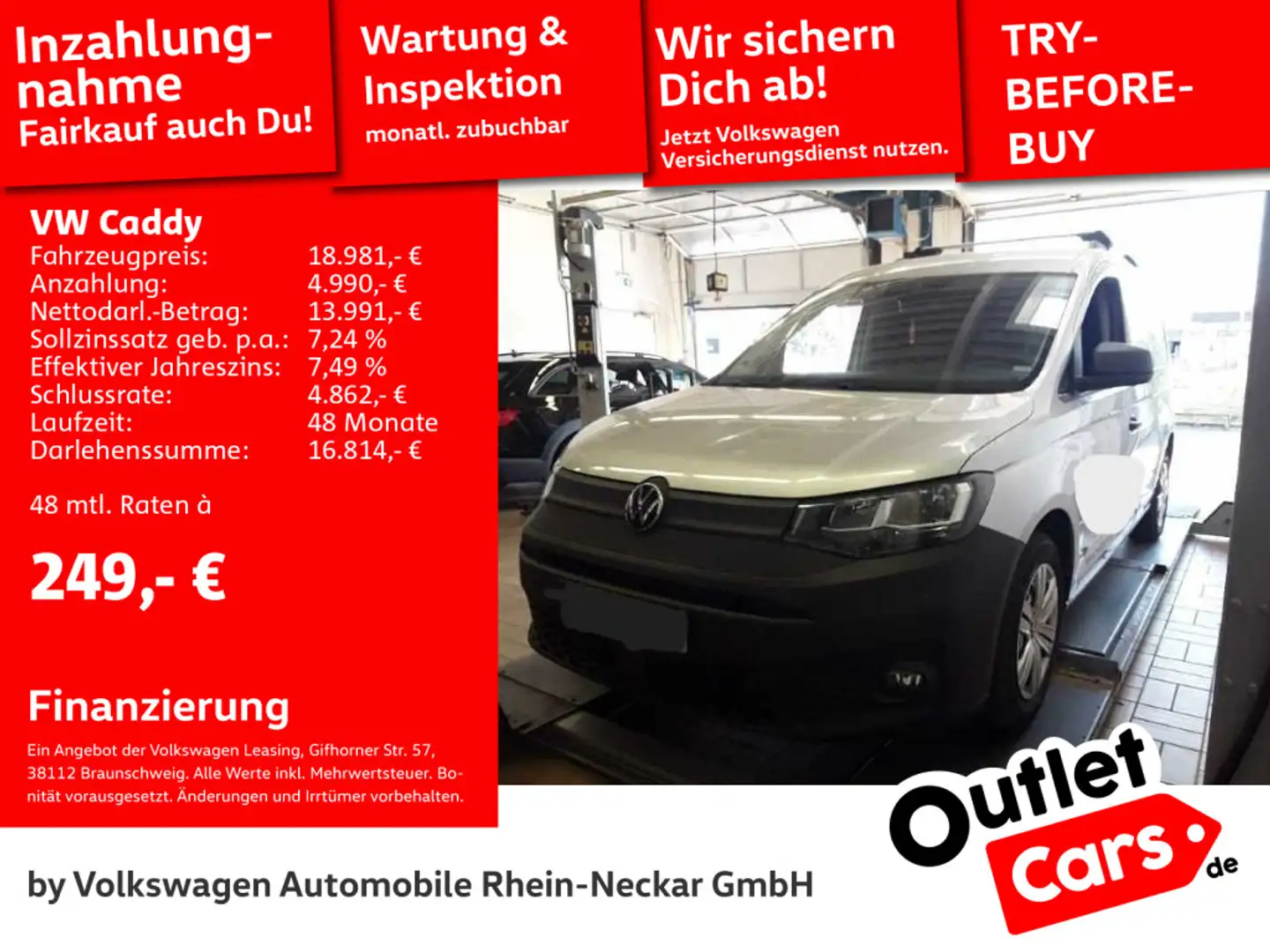 Volkswagen Caddy 2.0 TDI Klima AHK Navi PDC uvm Argent - 1
