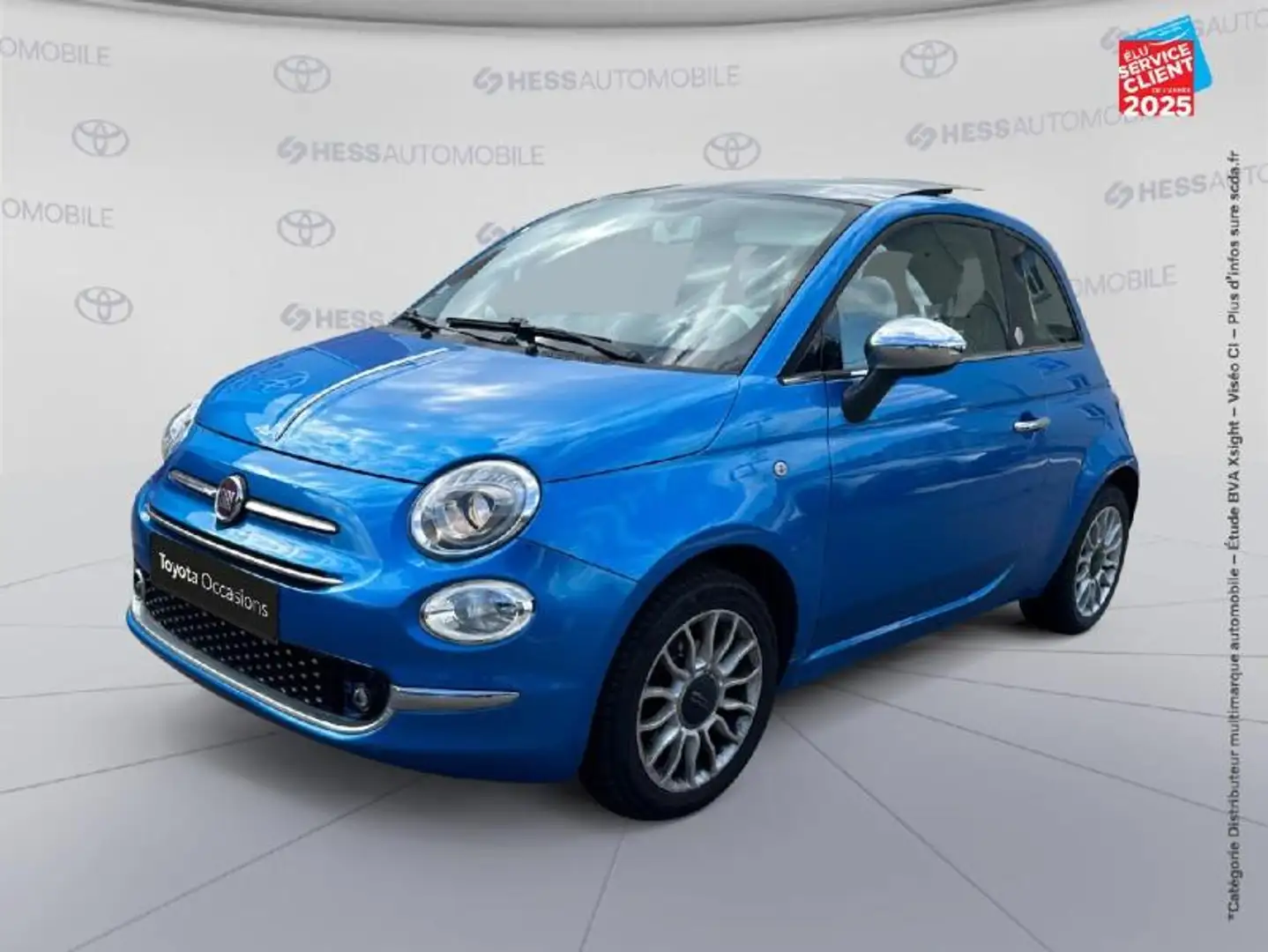 Fiat 500 1.2 8v 69ch Pop Touvrant Gris - 1