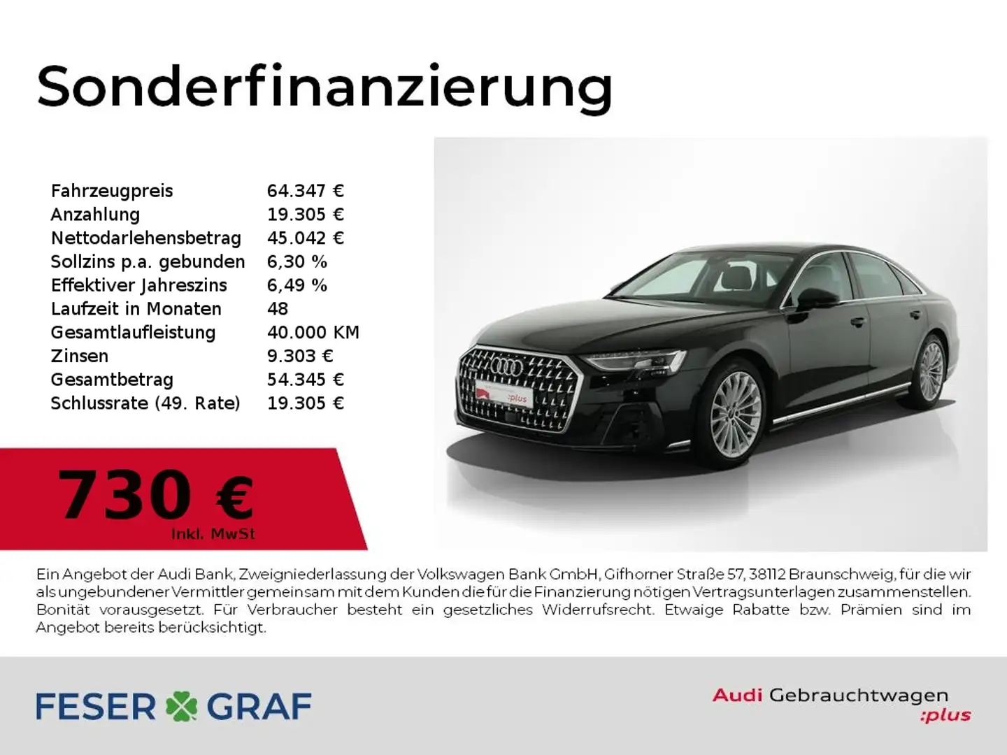 Audi A8 50 TDI HUD,DynamikAllradl,Pano,Sitzbel,B&O, Schwarz - 1
