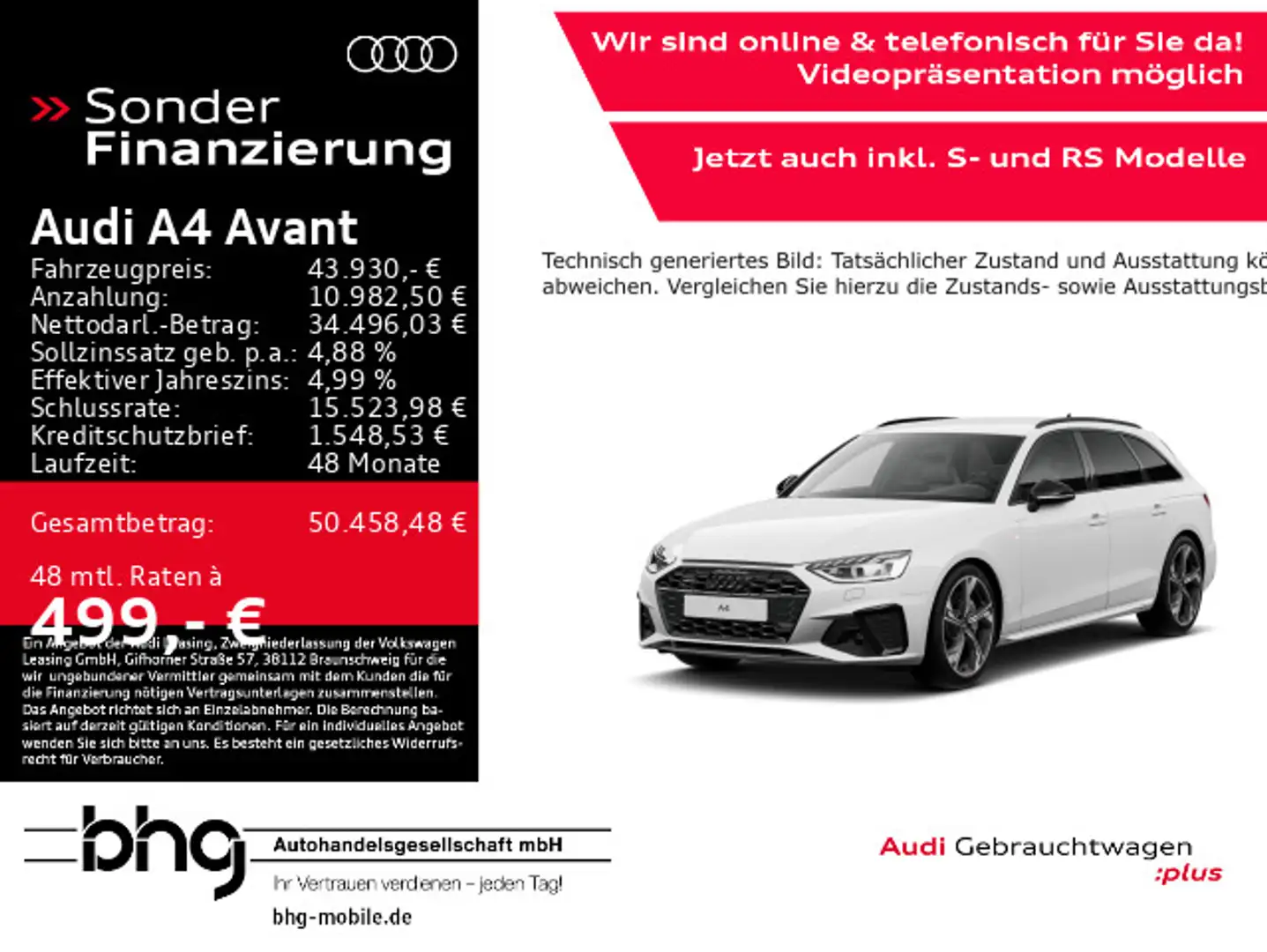 Audi A4 45 TFSI quattro S-tronic S-Line B&O Weiß - 1