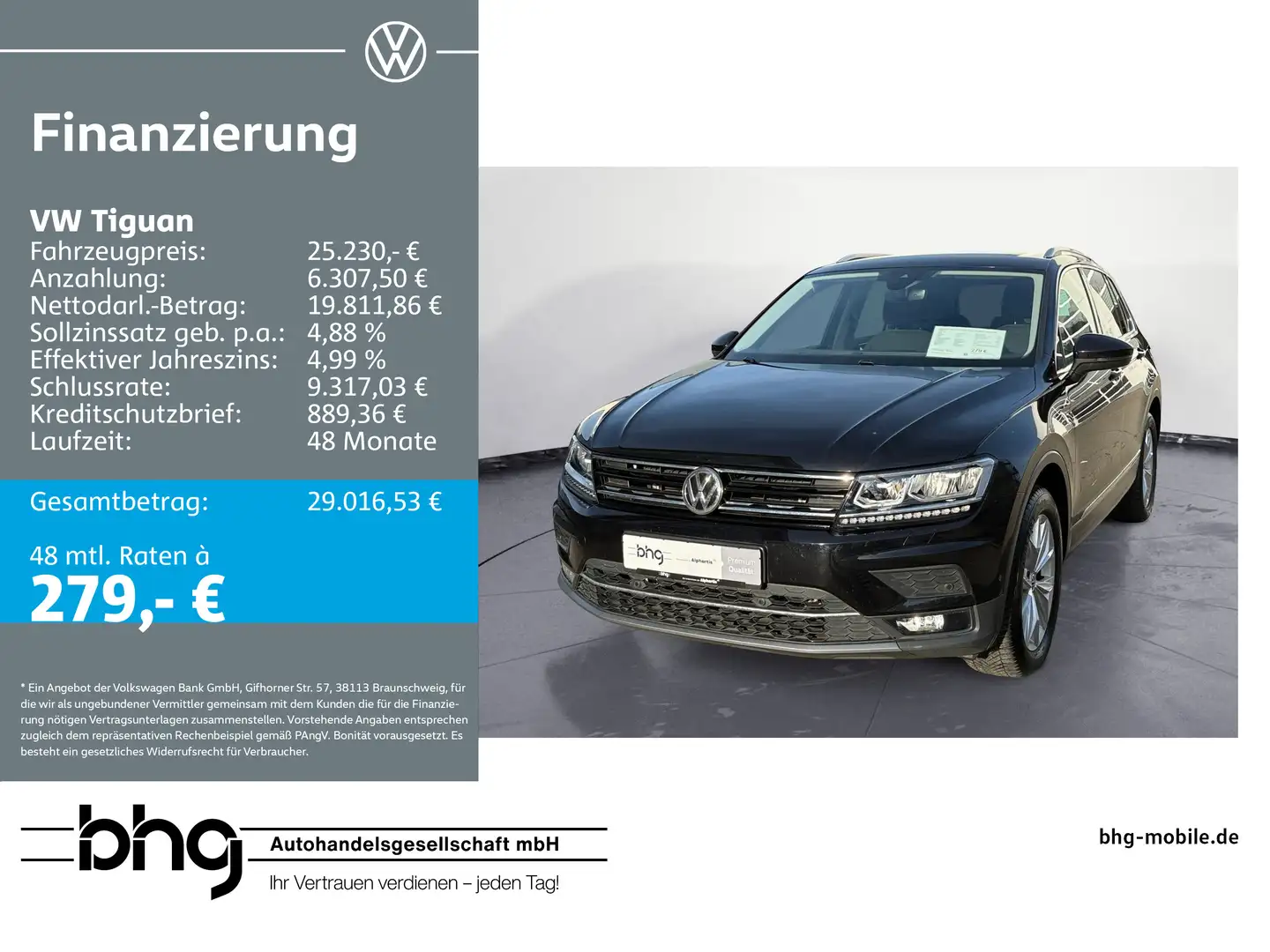 Volkswagen Tiguan 2.0 TDI SCR 4Motion (BlueMotion Techn.) D Schwarz - 1