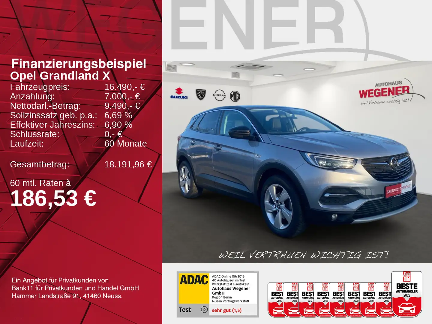 Opel Grandland X Opel GRANDLAND X AT TURBO NAVI LHZ SHZ 360° Gris - 2