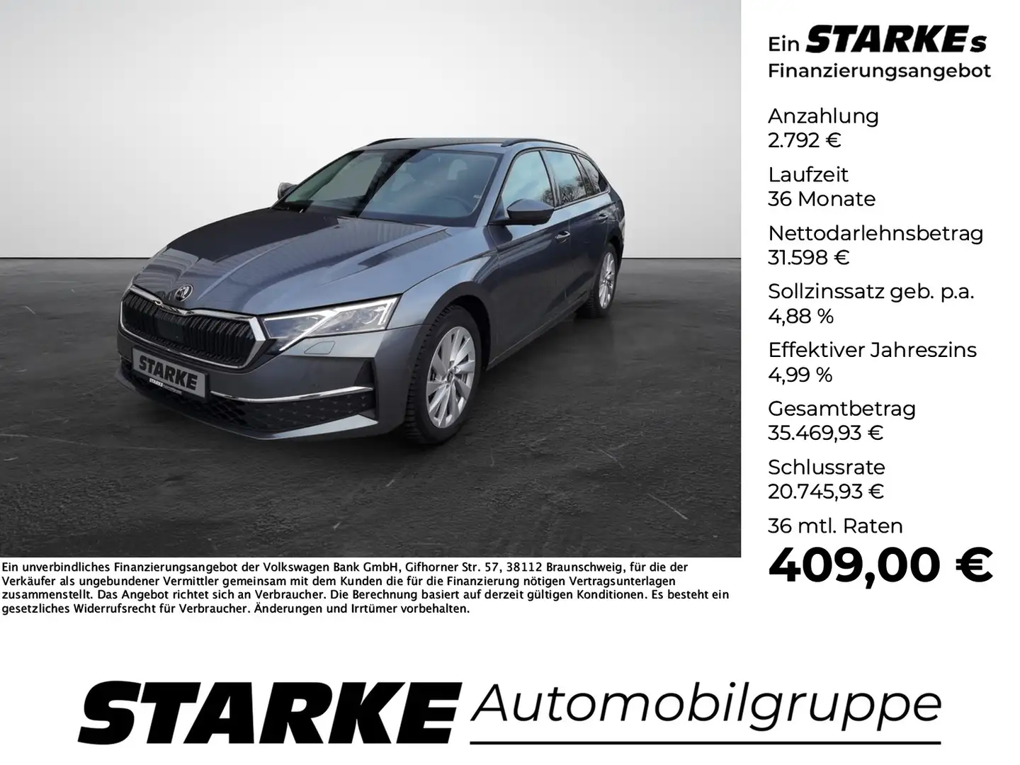 Skoda Octavia Combi 2.0 TDI DSG Selection Grau - 1