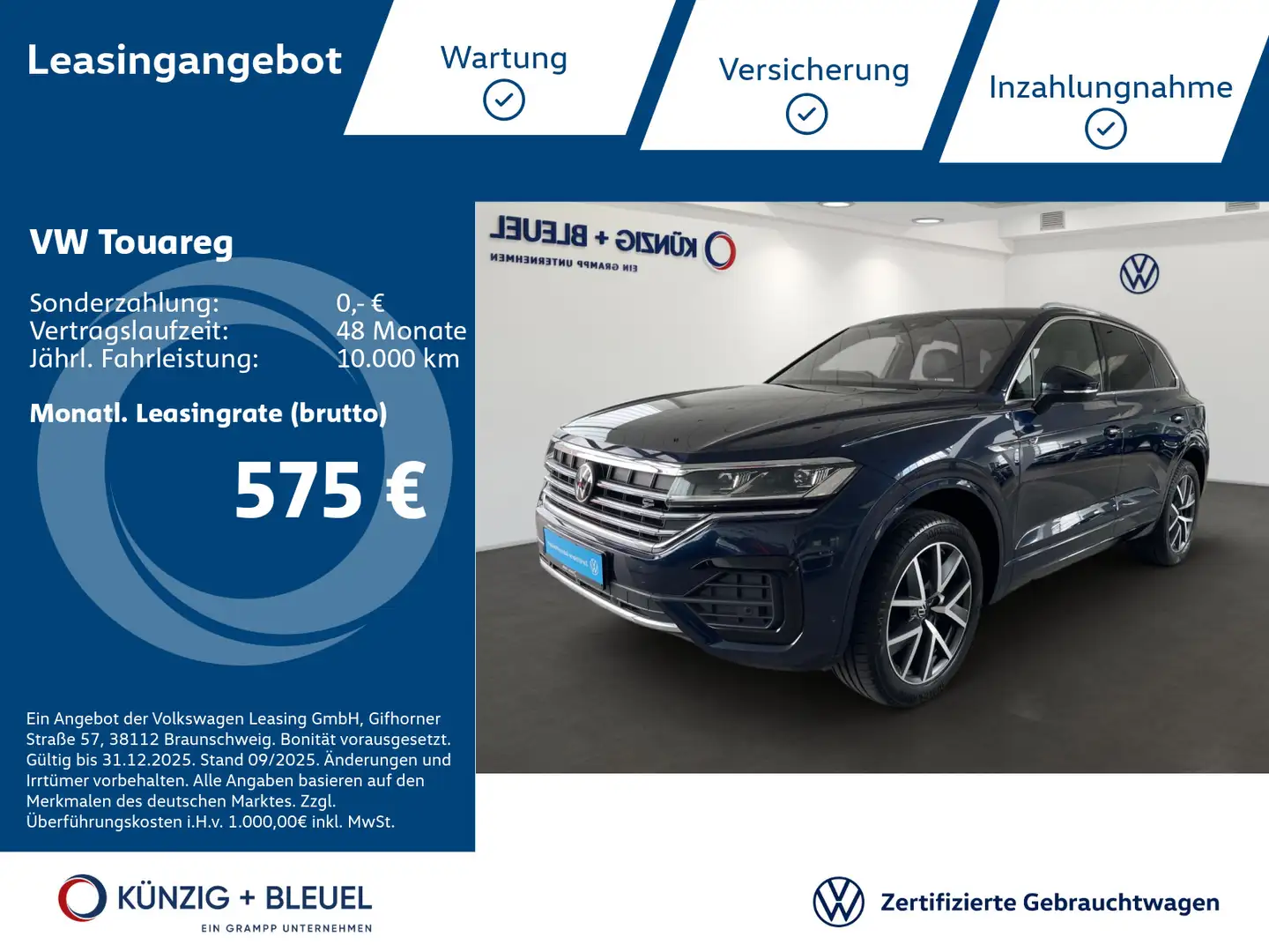 Volkswagen Touareg R-Line 3,0 TDI*DSG*Nav*StHz*360° Kam*Sou Blauw - 1
