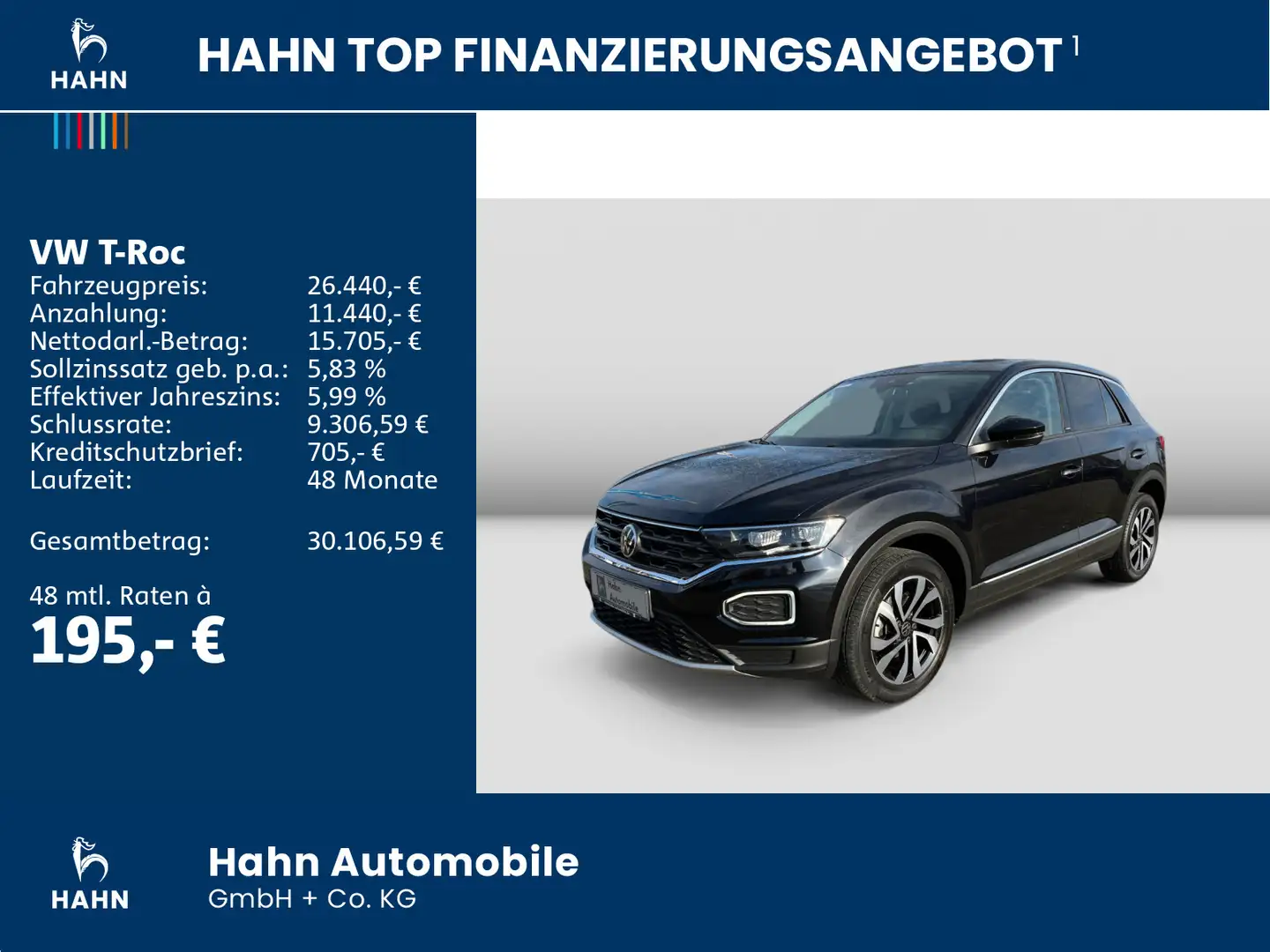 Volkswagen T-Roc 1.5TSI DSG Active LED CAM Navi Sitzh Schwarz - 2