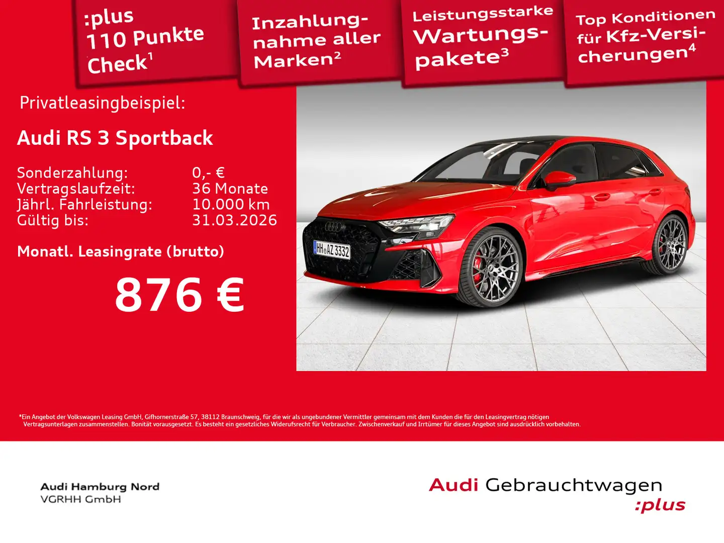 Audi RS3 2.5 TFSI ACC B&O HeadUp Panorama Rot - 1