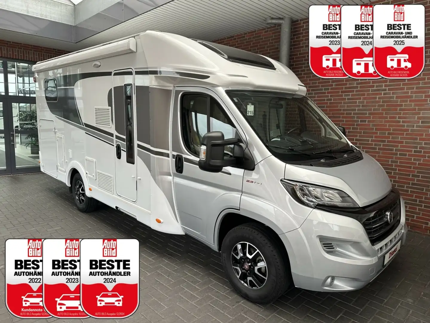 Carado T338 Fiat +Einzelbett+TV/SAT+Kamera+Markise+ Weiß - 1