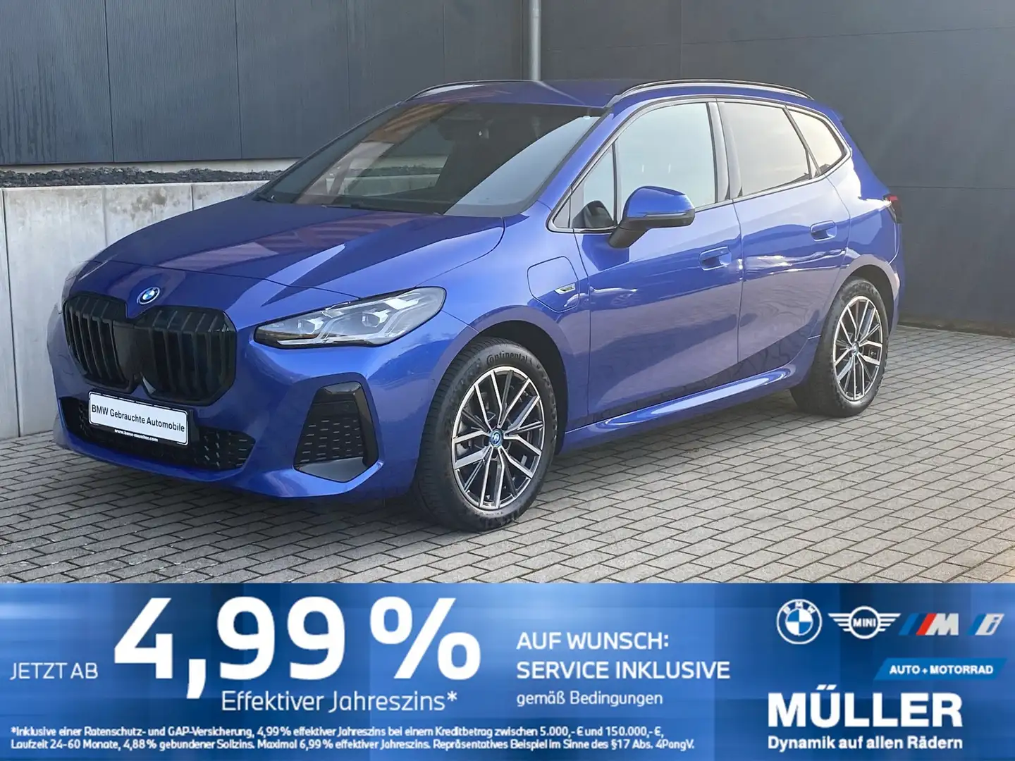 BMW 225 e xDrive Active Tourer M Sport AHK/HUD/hk/360 Bleu - 1