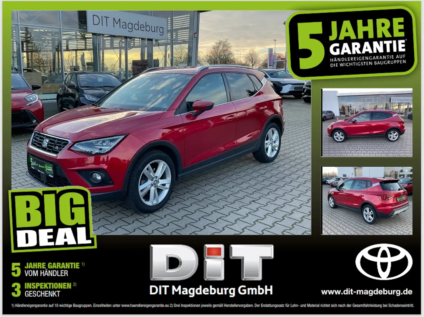 SEAT Arona 1.0 TGI FR ACC+LED+Navi+SHZ+Winterp.+Kam. Rot - 1